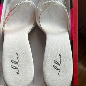 Clear & crystal Ellie slide sandals.